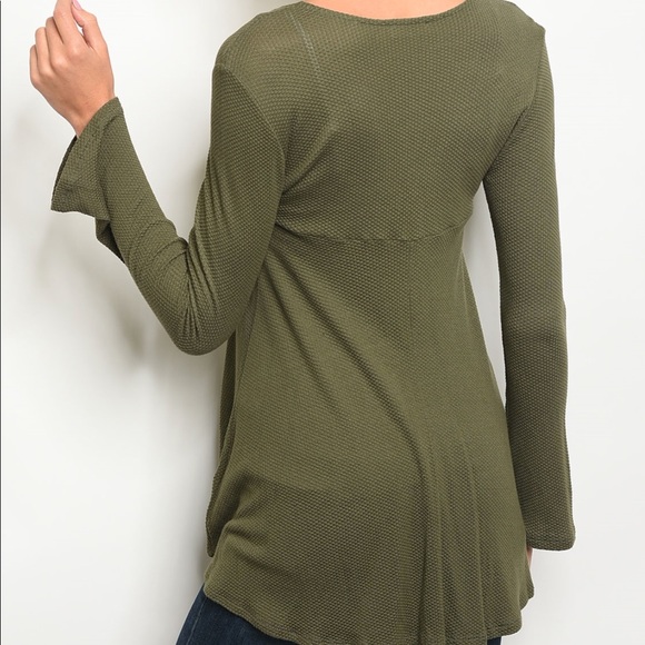 Olive Tie Front Cardigan - Picture 6 of 6